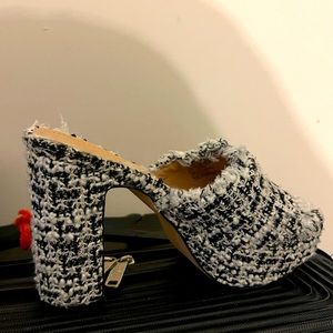 Just Fab black and white heels